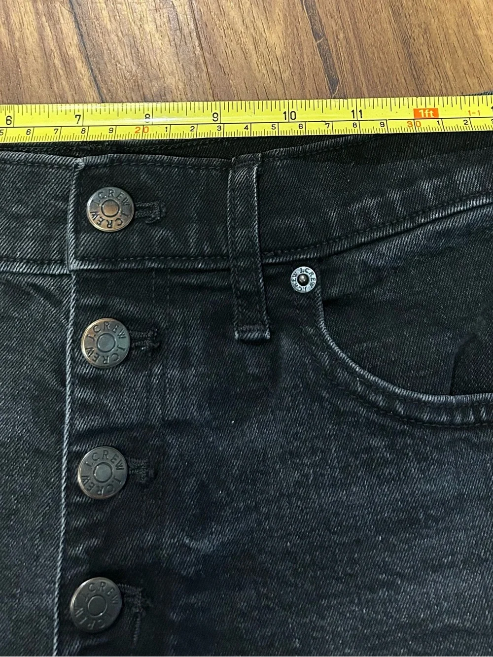 Black High-Rise Button-Front Denim Shorts J.Crew 27
